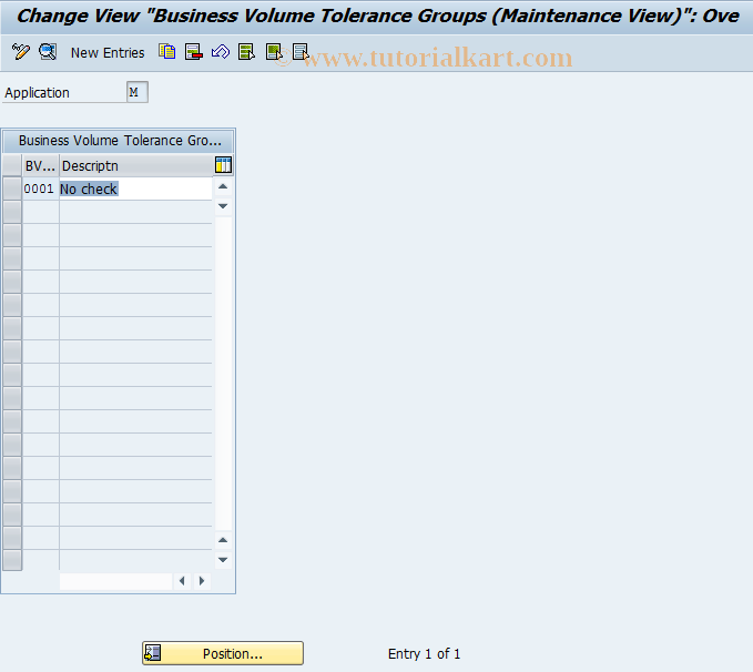 SAP TCode MYB4 - Business Vol. Tolerance Group Purchasing