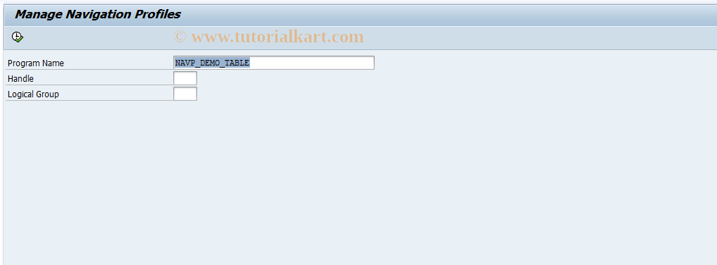 SAP TCode NAVP_MANAGE - Manage Navigation Profiles