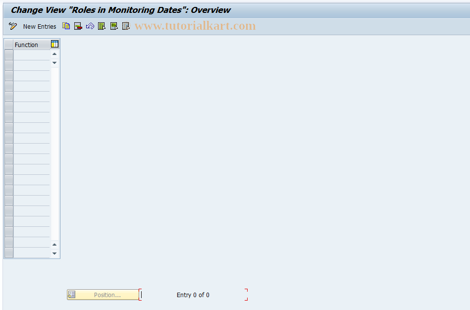 SAP TCode NWTM05 - Edit role for monitoring dates