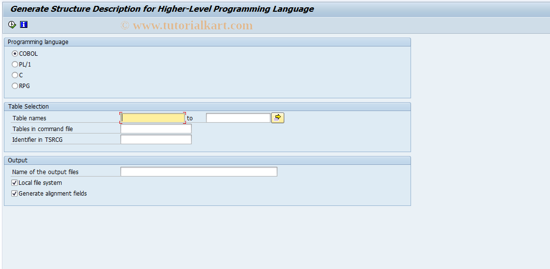 SAP TCode O020 - Record Layout for BTCI (Classes)