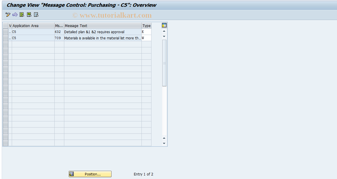 SAP TCode O05C - PI: Messages Control C5