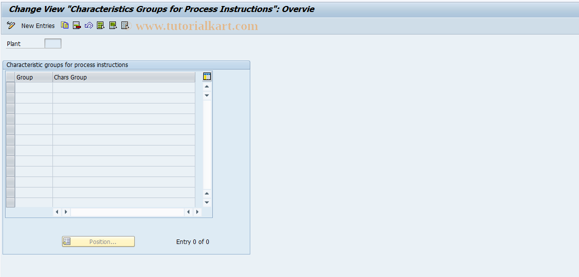 SAP TCode O09C - Release Characteristic Group for Procurement Instruction 