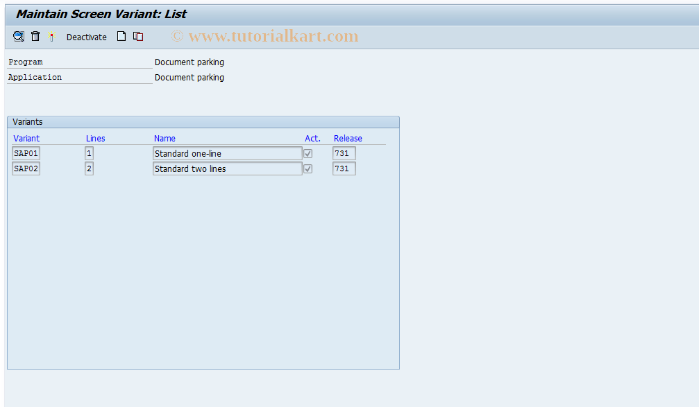 SAP TCode O7E4 - Preliminary posting entry screens