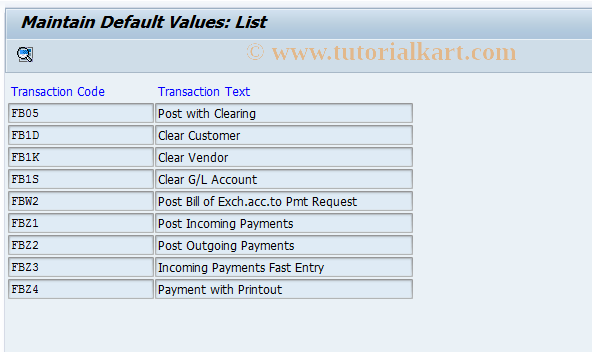 SAP TCode O7V3 - Clearing Default Line Layout