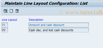 SAP TCode O7Z6 - Auto.Pyt Line Item Line Layout