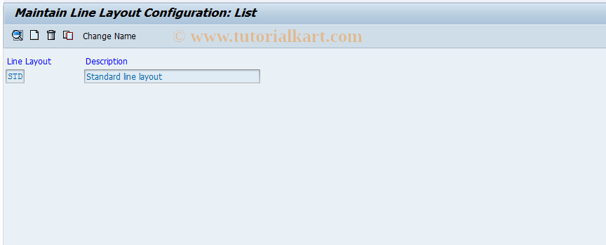 SAP TCode O7Z8 - External Documents Line Layout