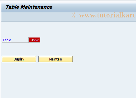 SAP TCode OA05 - C AM Maintain Table T499S