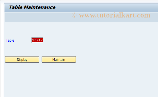 SAP TCode OA15 - C AM Maintenance Table T094P