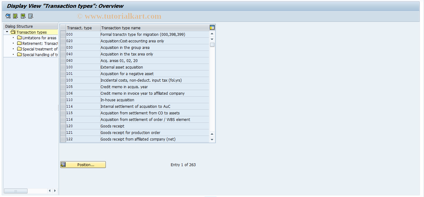 SAP TCode OA81 - Maintain Transaction Types - Expert