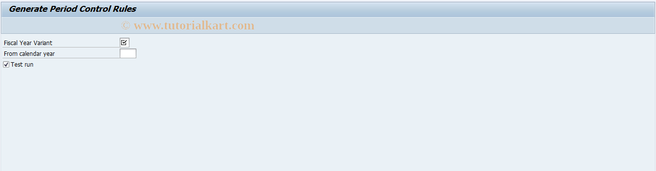 SAP TCode OA84 - Generate Period Control