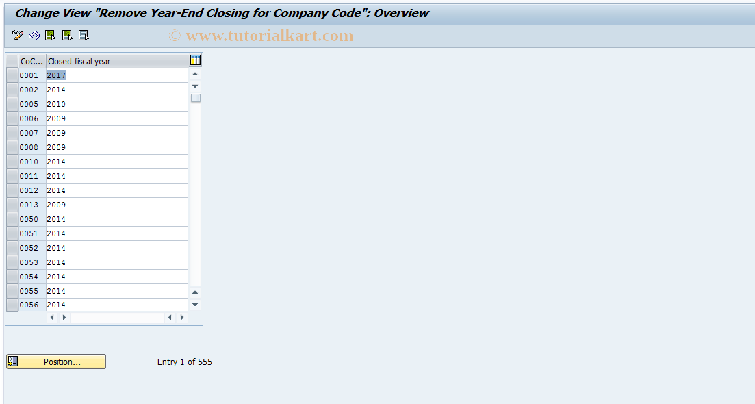 SAP TCode OAAQ - Take back FI-AA year-end closing