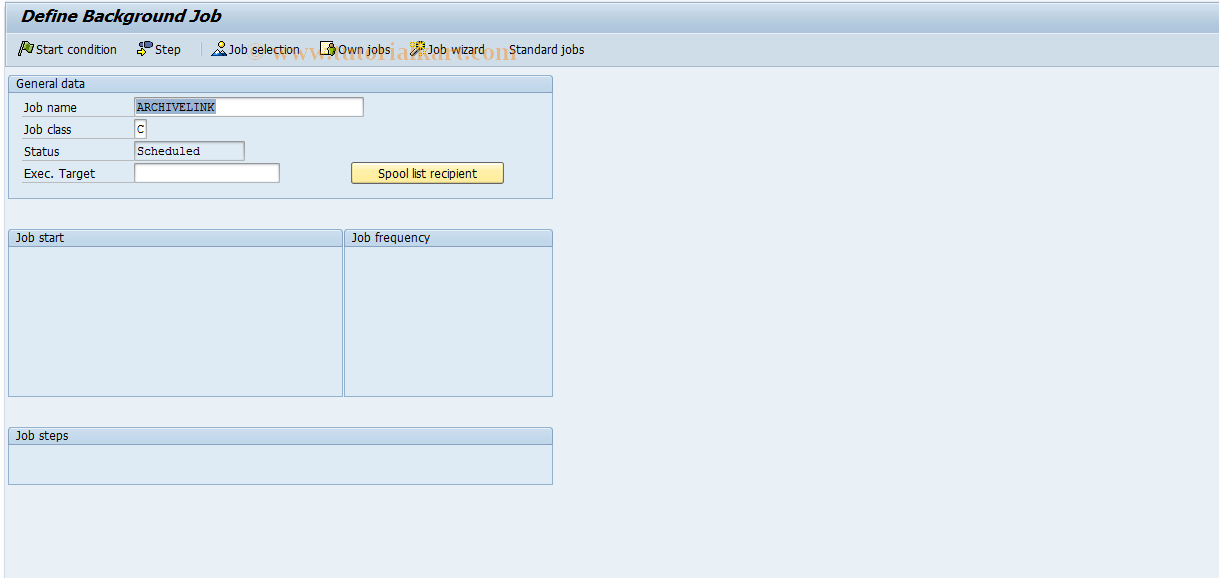 SAP TCode OAAT - SAP ArchiveLink: Create ILQBATCH