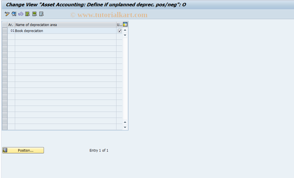 SAP TCode OABU - Depreciation areas/Unplanned deprec.