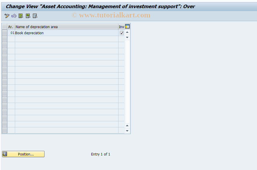 SAP TCode OABX - Deppreciation areas/Investmt support