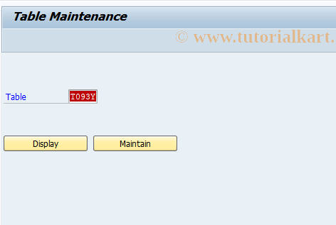 SAP TCode OABY - C AM Maintain Table T093Y