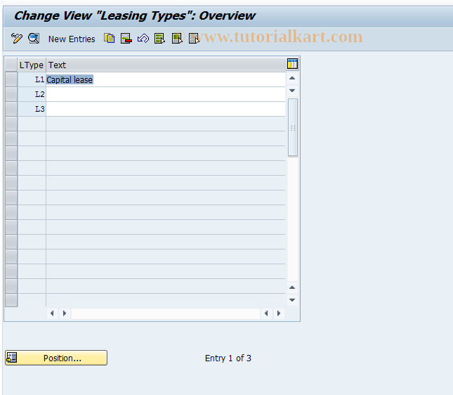 SAP TCode OAC1 - C AM Leasing Types