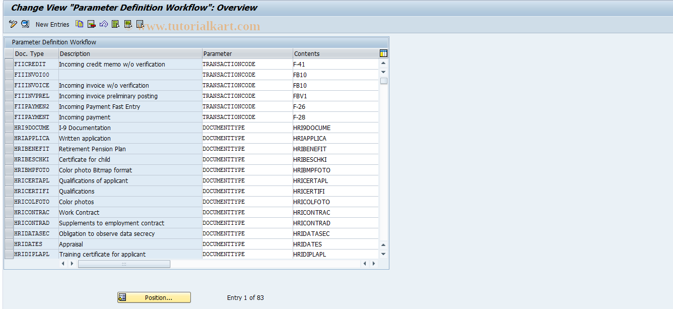 SAP TCode OACA - SAP ArchiveLink workflow parameters