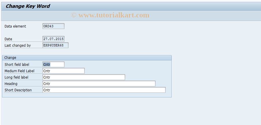 SAP TCode OACD - Customer name for evaluation group 1