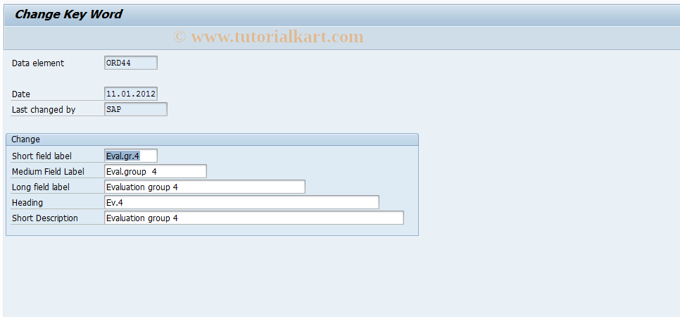 SAP TCode OACE - Customer name for evaluation group 1