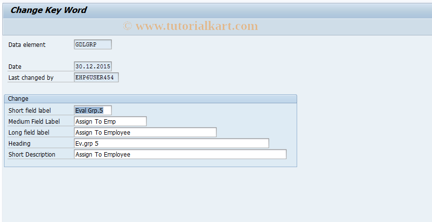 SAP TCode OACF - Customer name for evaluation group 1