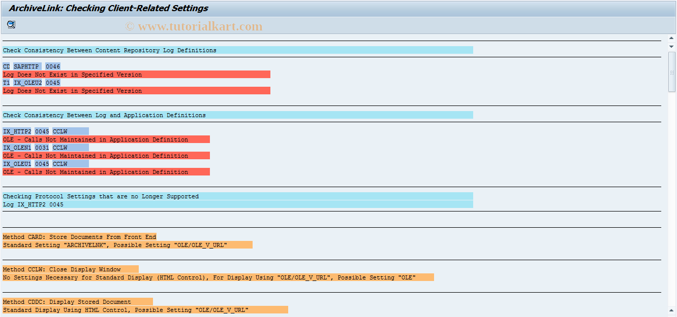 SAP TCode OACK_FRONTEND - Customizing Check Front End