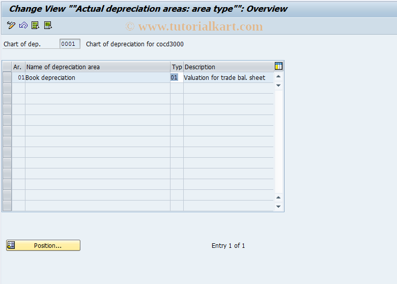SAP TCode OADC - Depreciation Areas: Area type
