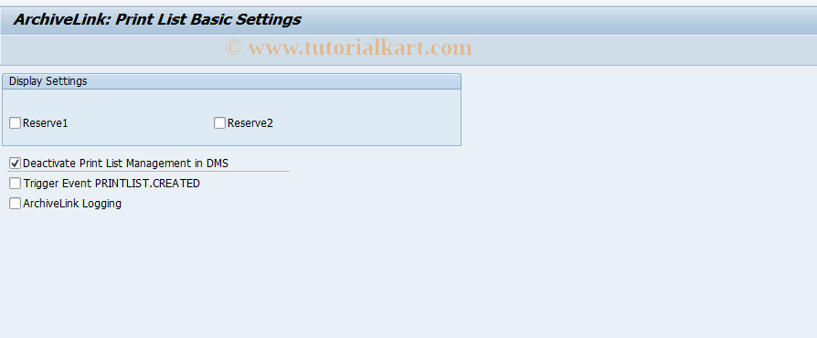 SAP TCode OAG2 - SAP ArchiveLink Basic Settings