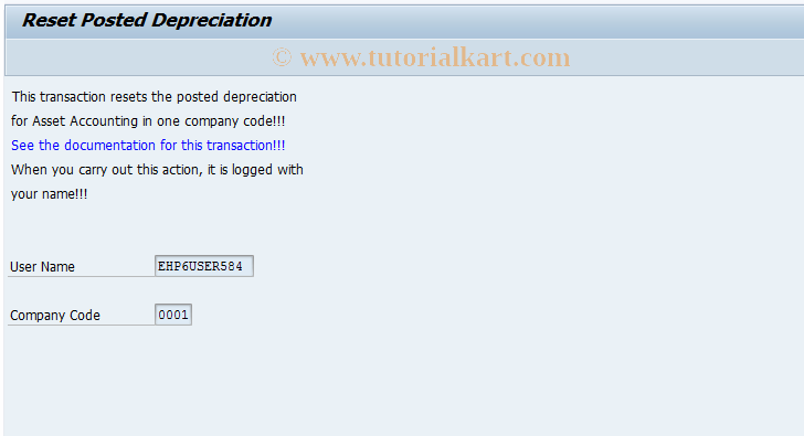 SAP TCode OAGL - Reset posted depreciation