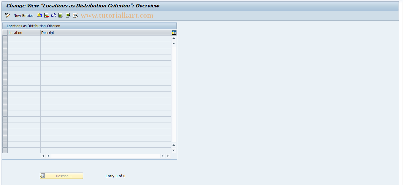 SAP TCode OALO - Maintain KPro Locations