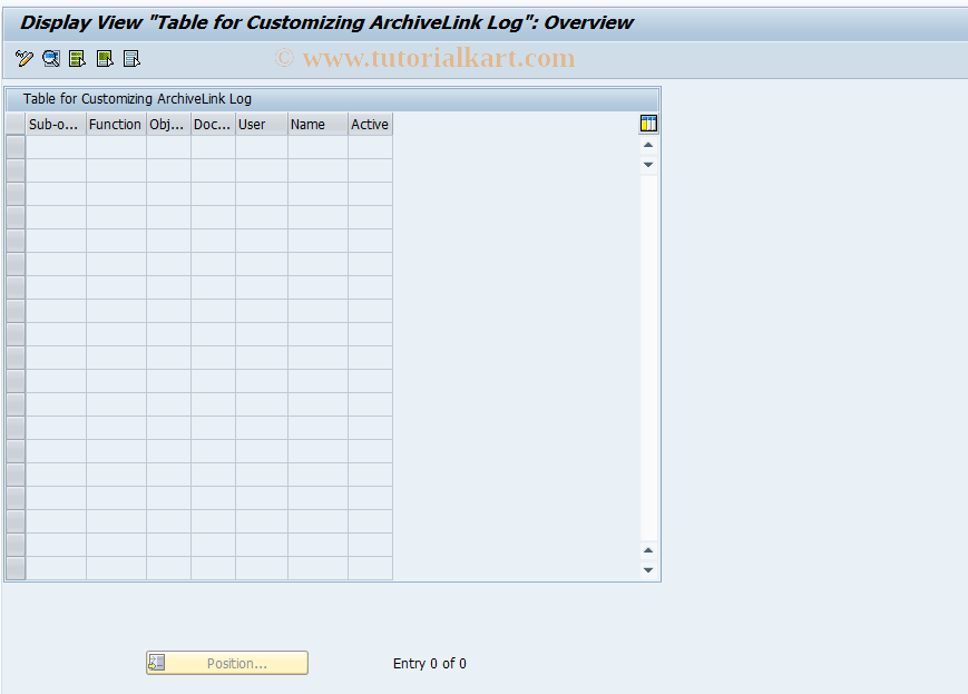 SAP TCode OALOGCUST - Customizing Logging