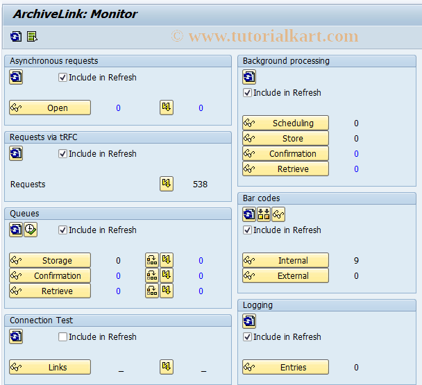 SAP TCode OAM3 - ArchiveLink: Monitoring