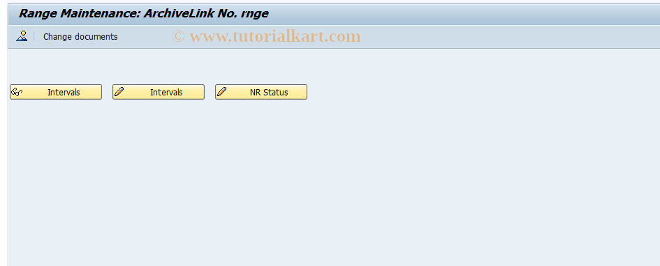 SAP TCode OANR - Number Range Maintenance: ARCHIVELNK