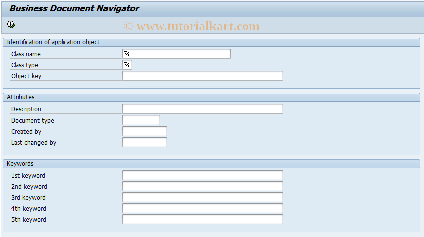 SAP TCode OAOR - Business Document Service: Documents