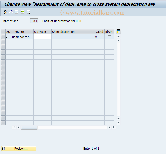 SAP TCode OATB - Asgmt of dep.area to cross-sys.area