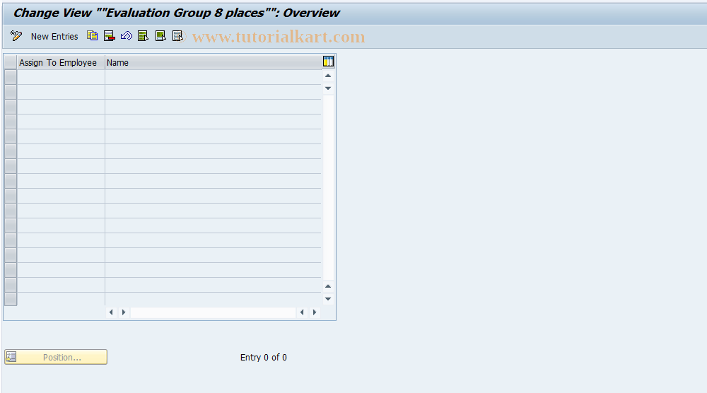 SAP TCode OAV8 - FI-AA C Definition  Eval. Group 8 places