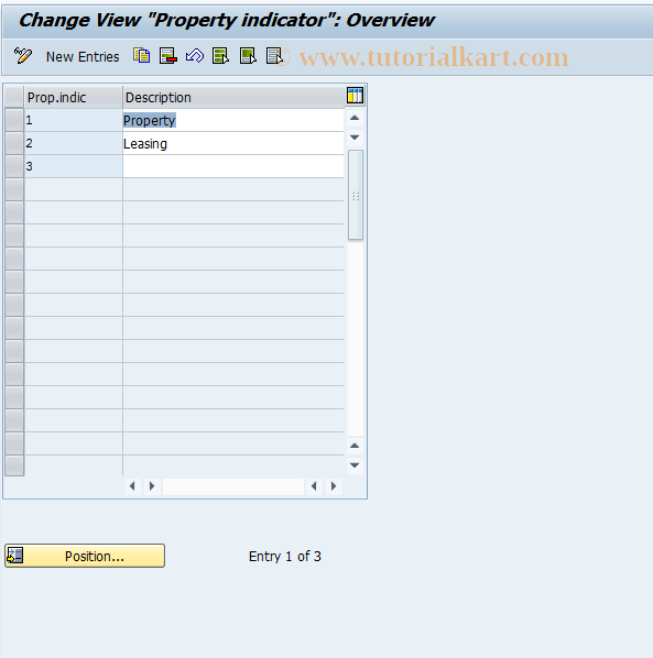 SAP TCode OAVB - C AM View Maintenance Prop.Indicator