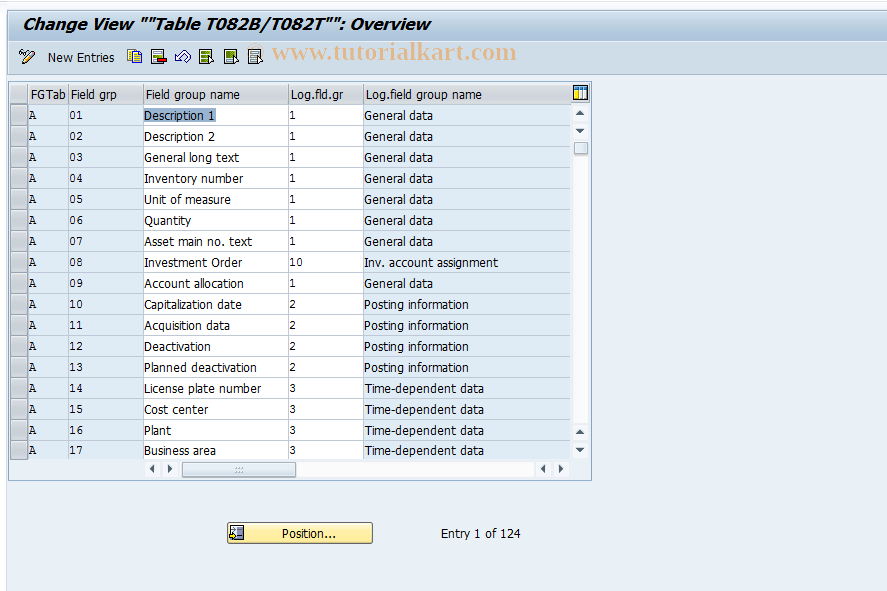 SAP TCode OAVM - C AM View Maintenance  Field Groups