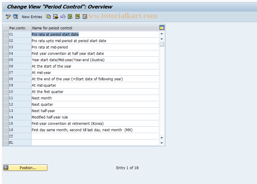 SAP TCode OAVS - C AM View Maintenance  Period Rule