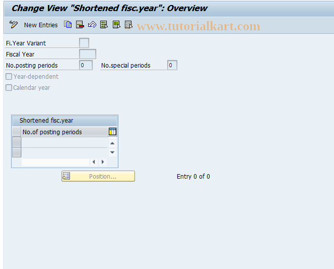 SAP TCode OAVX - C AM view maint no.periods shtd f.yr