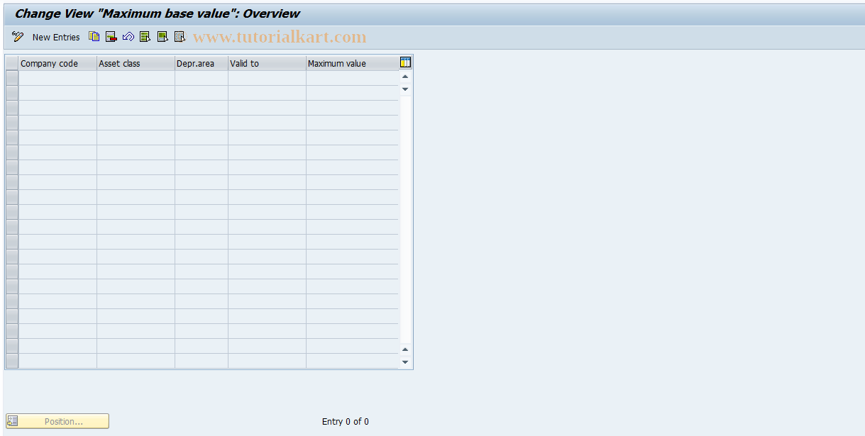 SAP TCode OAW2 - Maximum base value