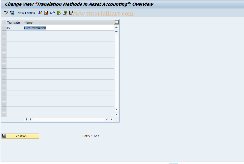 SAP TCode OAW3 - Translation method