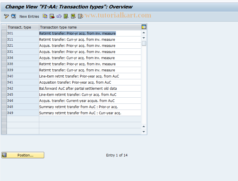 SAP TCode OAXG - Define Transaction Type