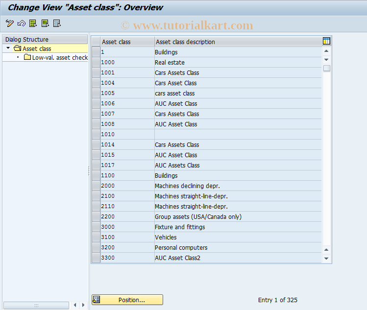 SAP TCode OAY2 - Asset class: Low value asset check