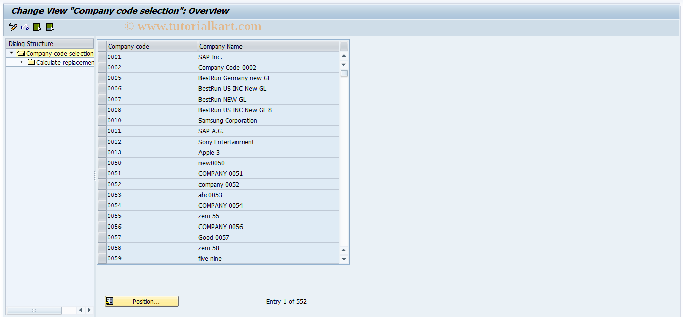 SAP TCode OAYG - Legacy data transfer: Calc.repl.val.