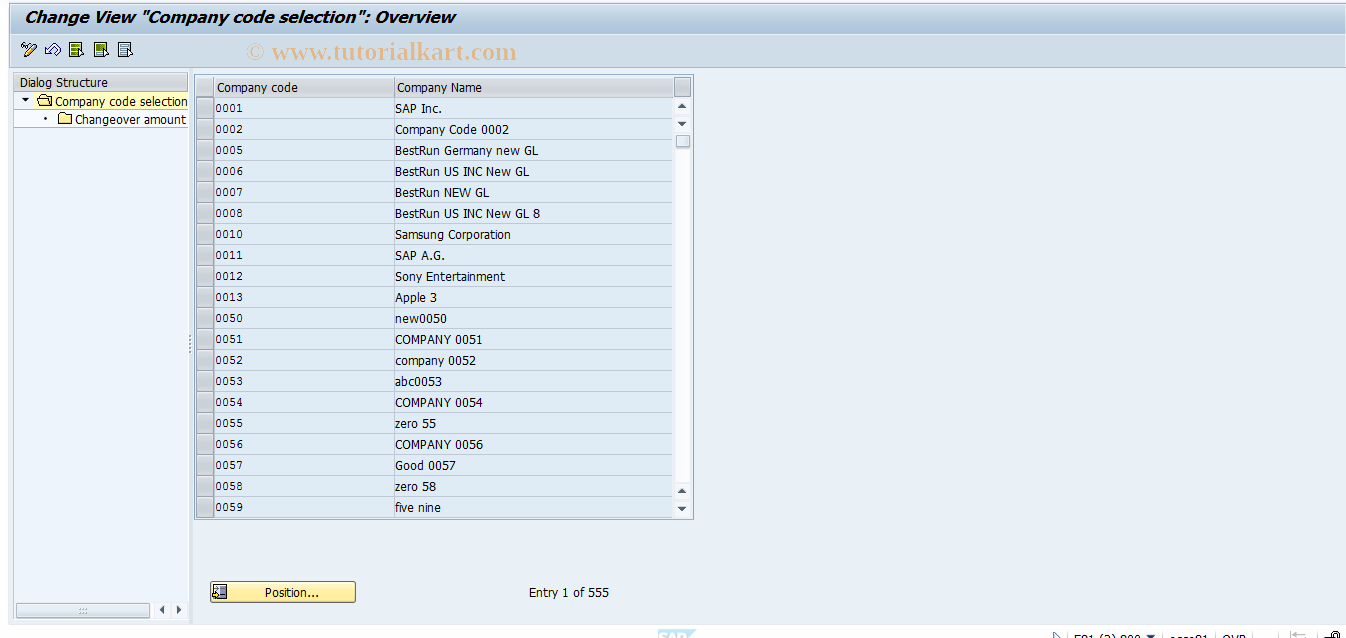 SAP TCode OAYJ - Net book value is changeover amount