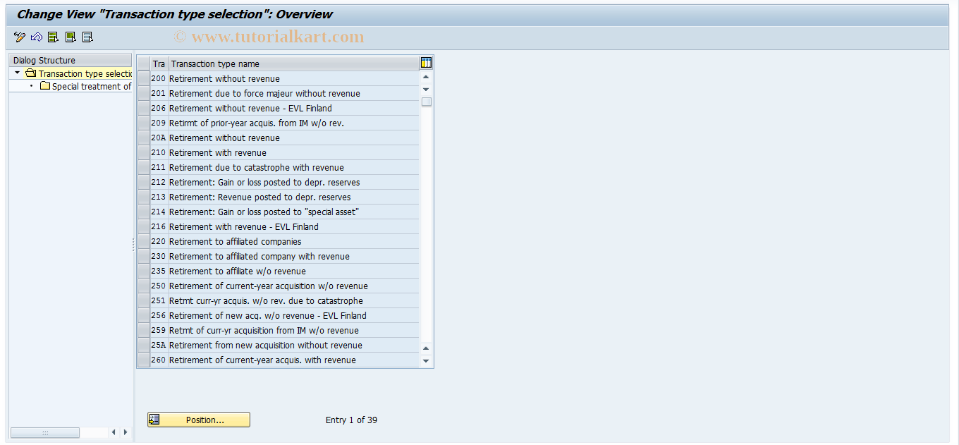 SAP TCode OAYS - Special treatment of retirement