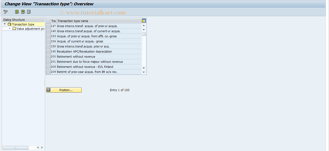 SAP TCode OAYT - Transact.type for proportional vals