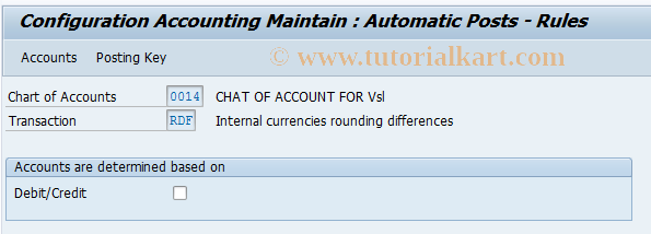 SAP TCode OB00 - C FI Maintain Table T030 (RDF)