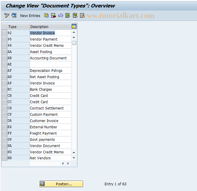 SAP TCode OB03 - C FI Maintain Table T003