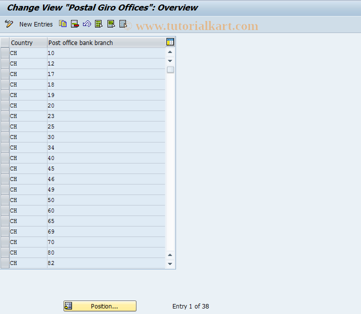 SAP TCode OB11 - C FI Maintain Table T018P